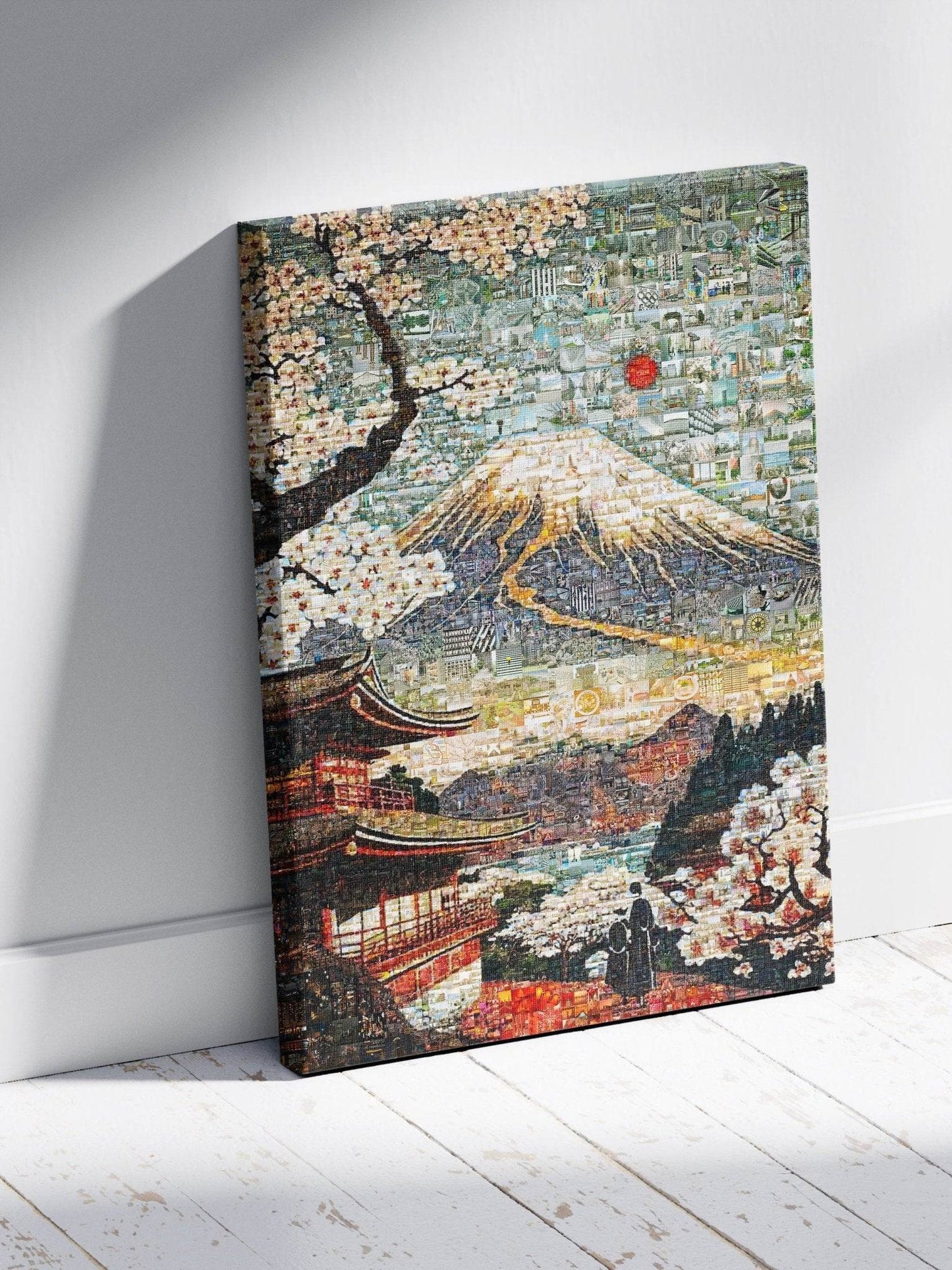 Mount Fuji & Sakura – Japanese Mosaic Wall Art - AtelierMosaics
