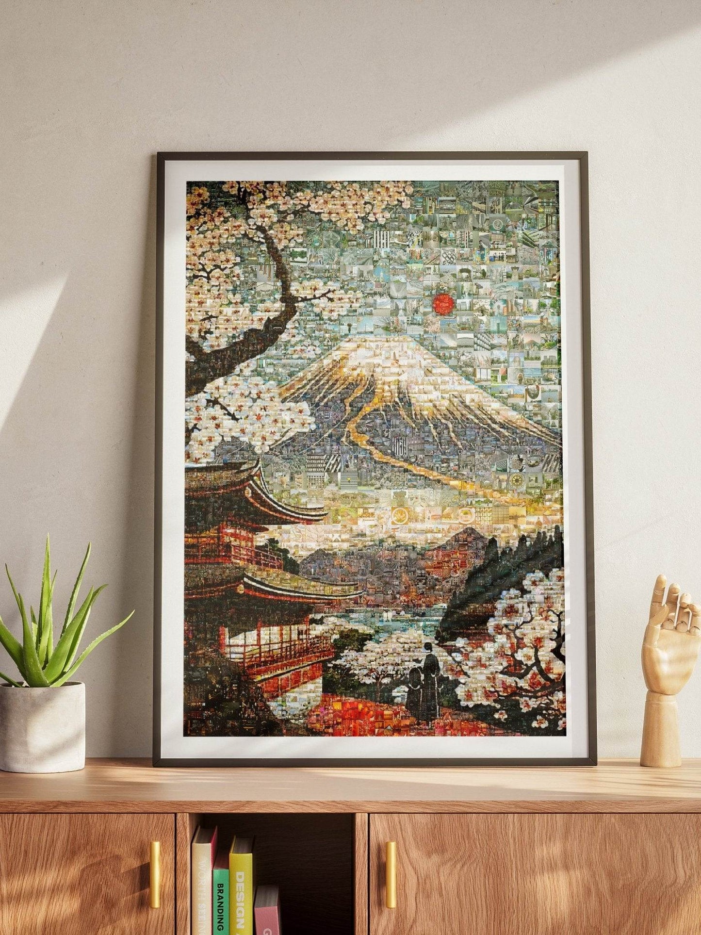Mount Fuji & Sakura – Japanese Mosaic Wall Art - AtelierMosaics