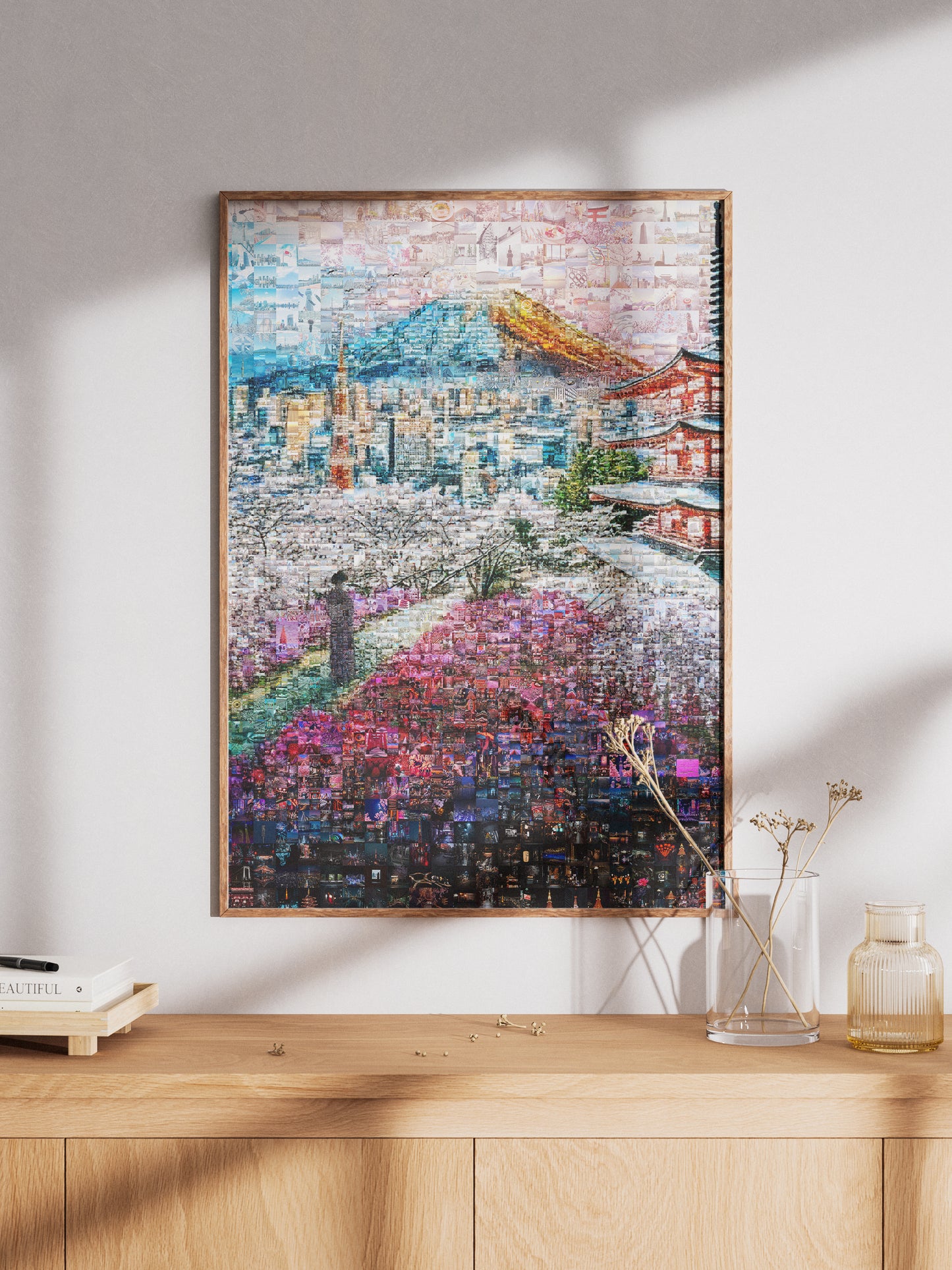 Fuji & Pagoda View – Japanese Mosaic Wall Art AtelierMosaics