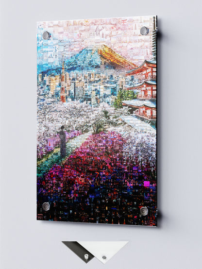 Fuji & Pagoda View – Japanese Mosaic Wall Art AtelierMosaics