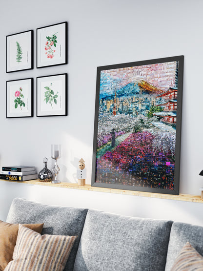 Fuji & Pagoda View – Japanese Mosaic Wall Art AtelierMosaics