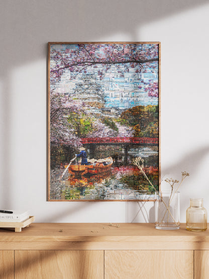 Tokyo Mosaic Art — Boat under Sakura Trees and Castle View AtelierMosaics
