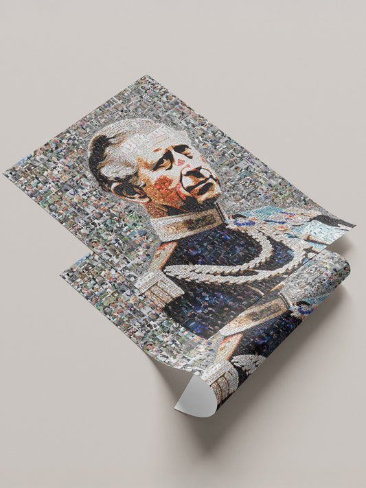 Royal Mosaic Artwork of King Charles III | Unique UK Art Piece for Collectors