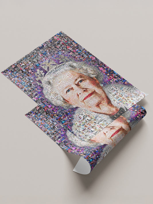 Stunning Elizabeth II Mosaic Artwork - Iconic British Queen Portrait for Home Decor