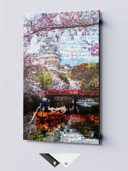 Tokyo Mosaic Art — Boat under Sakura Trees and Castle View AtelierMosaics