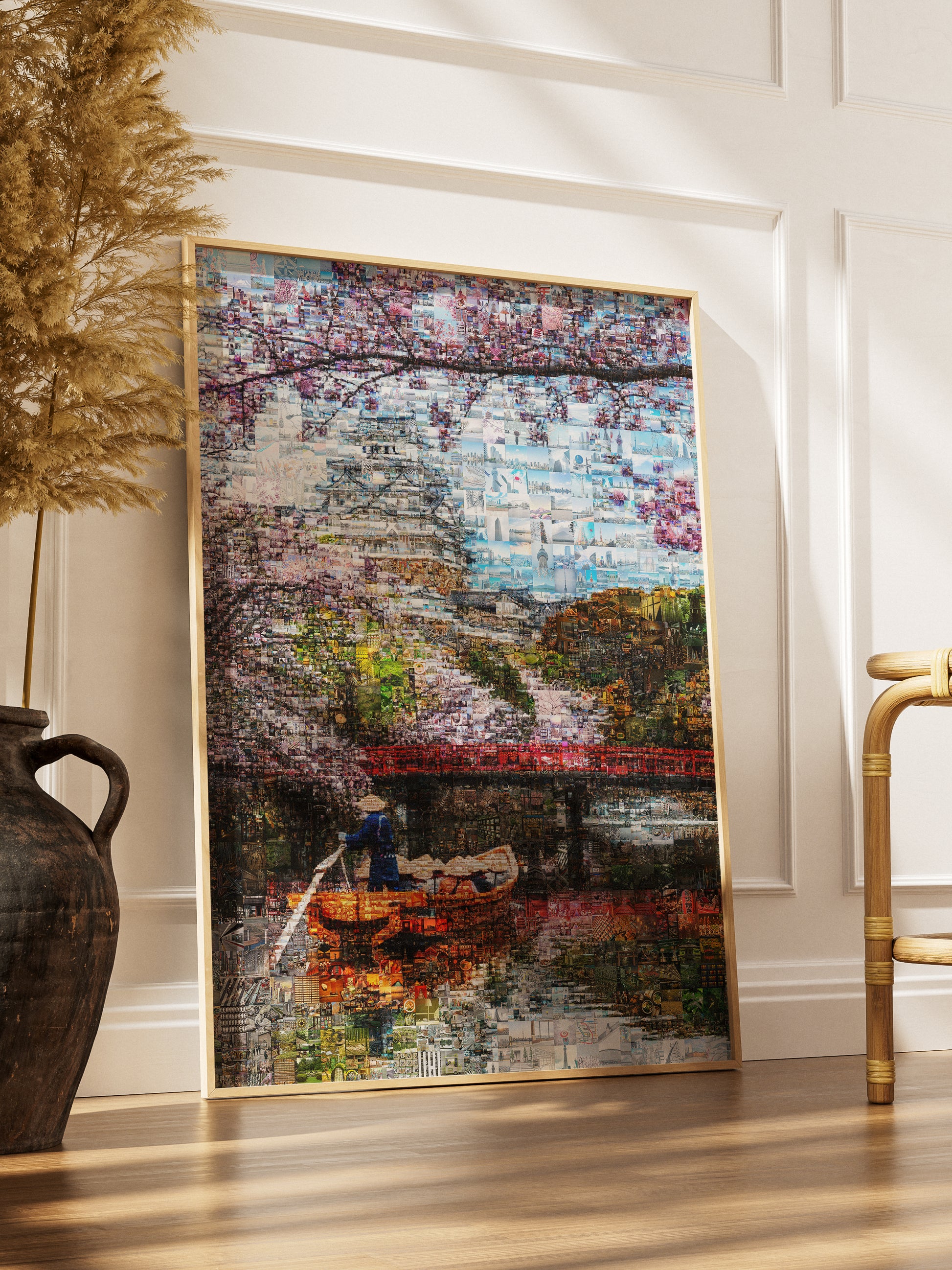 Tokyo Mosaic Art — Boat under Sakura Trees and Castle View AtelierMosaics