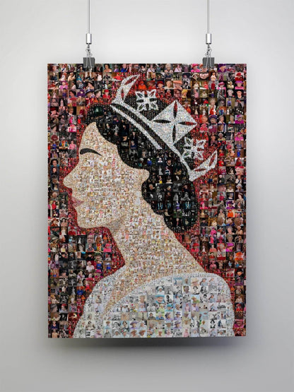 Elegant Mosaic Artwork of Queen Elizabeth II - Tribute to a Timeless Icon - AtelierMosaics