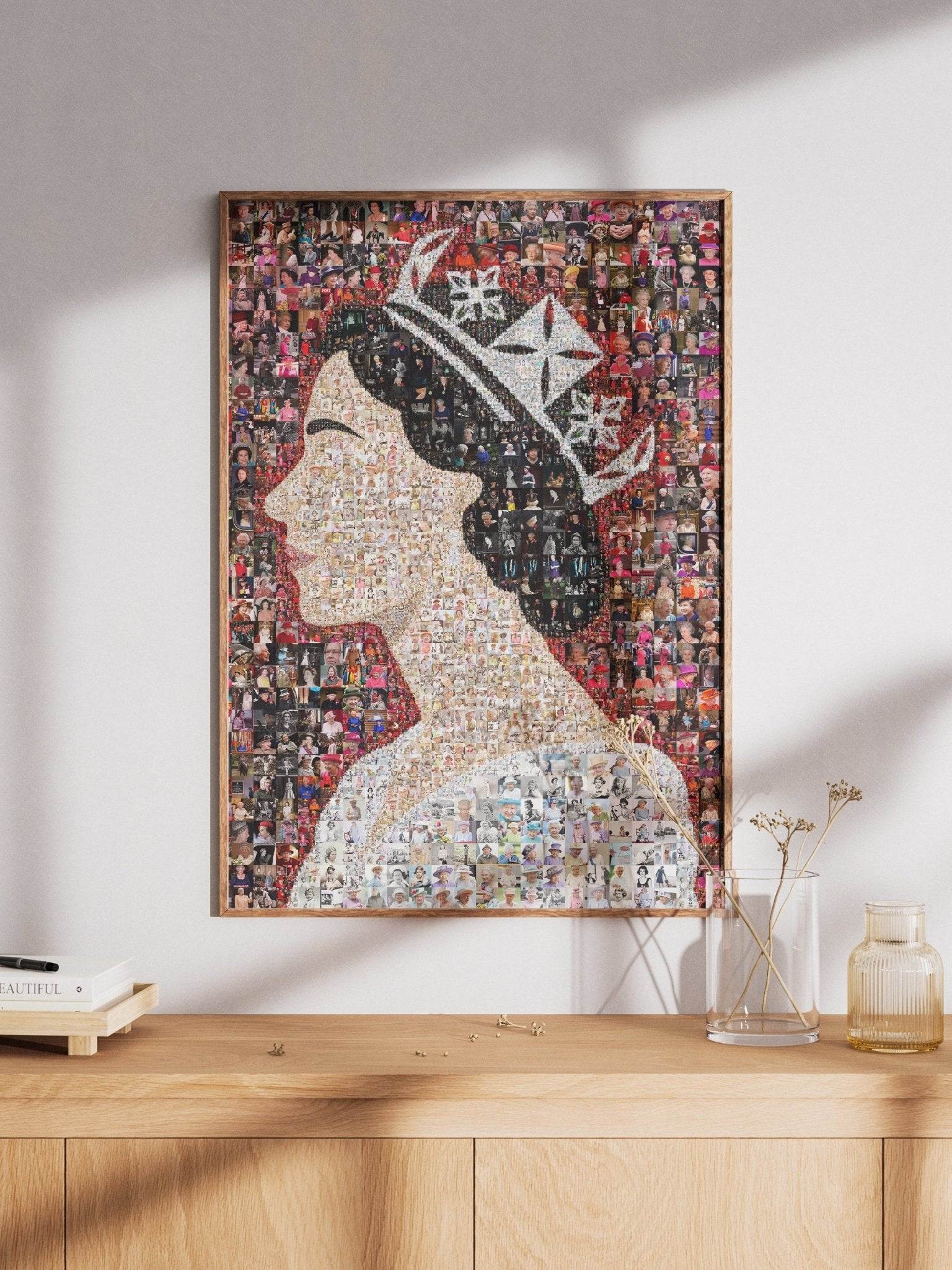 Elegant Mosaic Artwork of Queen Elizabeth II - Tribute to a Timeless Icon - AtelierMosaics