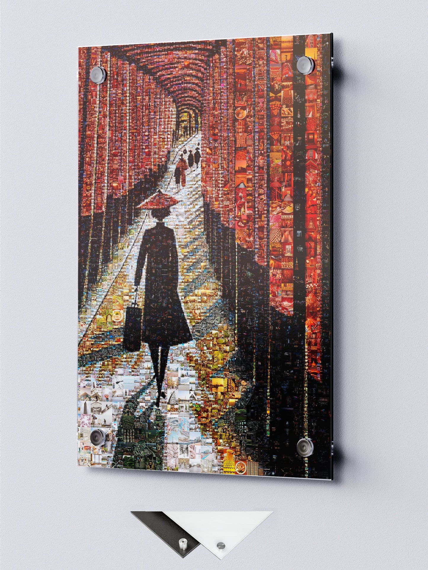 Tokyo Mosaic Art — Fushimi Inari Pathway with Silhouette in Light AtelierMosaics