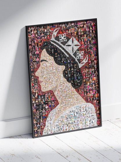 Elegant Mosaic Artwork of Queen Elizabeth II - Tribute to a Timeless Icon - AtelierMosaics