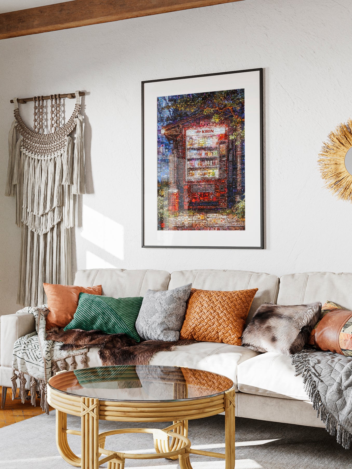 okyo Mosaic Art — Lantern and Sakura over City Lights AtelierMosaics