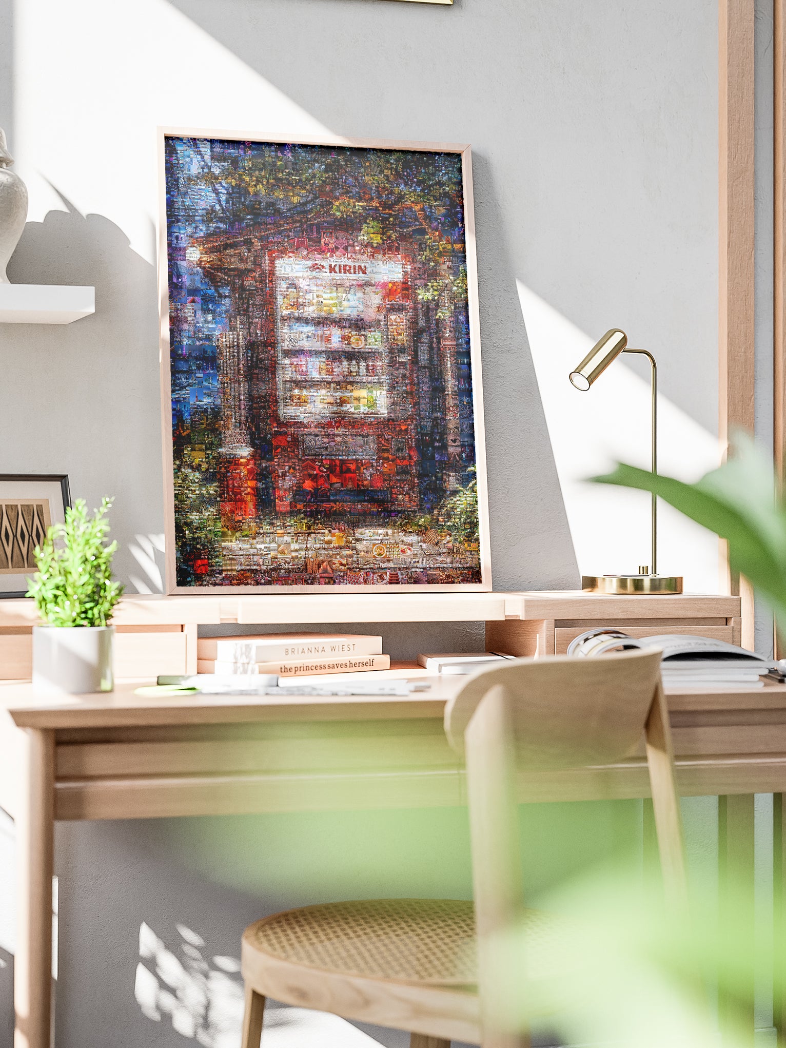 okyo Mosaic Art — Lantern and Sakura over City Lights AtelierMosaics