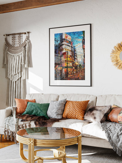 Tokyo Mosaic Art — Shibuya Street Scene at Dusk AtelierMosaics