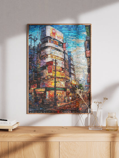 Tokyo Mosaic Art — Shibuya Street Scene at Dusk AtelierMosaics