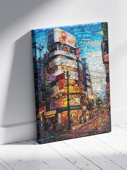 Tokyo Mosaic Art — Shibuya Street Scene at Dusk AtelierMosaics