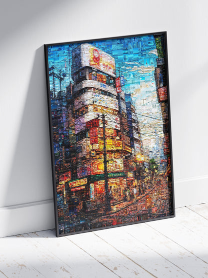 Tokyo Mosaic Art — Shibuya Street Scene at Dusk AtelierMosaics