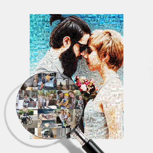 wedding personalized photo mosaic gift for couple