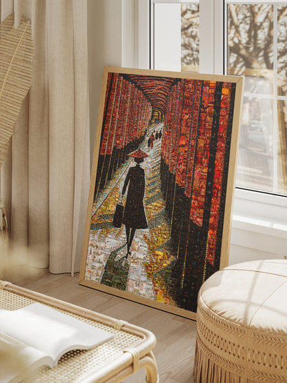 Tokyo Mosaic Art — Fushimi Inari Pathway with Silhouette in Light AtelierMosaics