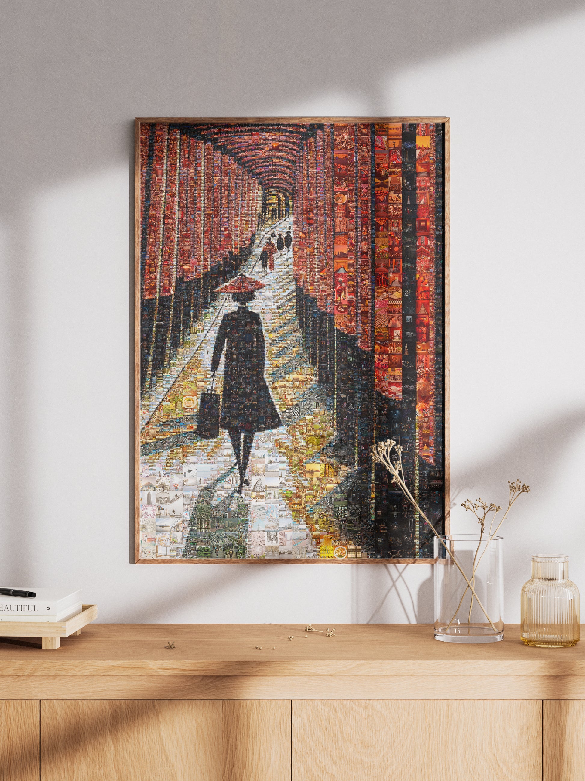 Tokyo Mosaic Art — Fushimi Inari Pathway with Silhouette in Light AtelierMosaics