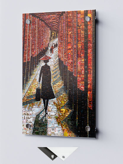 Tokyo Mosaic Art — Fushimi Inari Pathway with Silhouette in Light AtelierMosaics