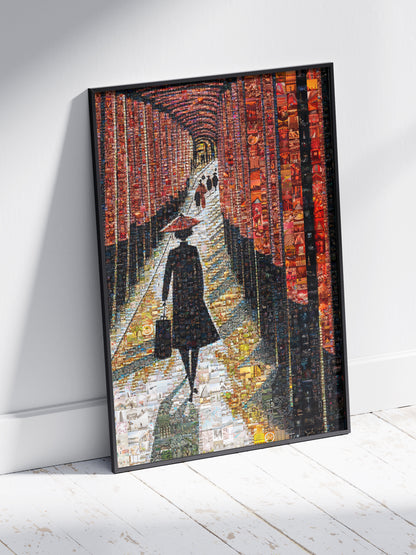 Tokyo Mosaic Art — Fushimi Inari Pathway with Silhouette in Light AtelierMosaics