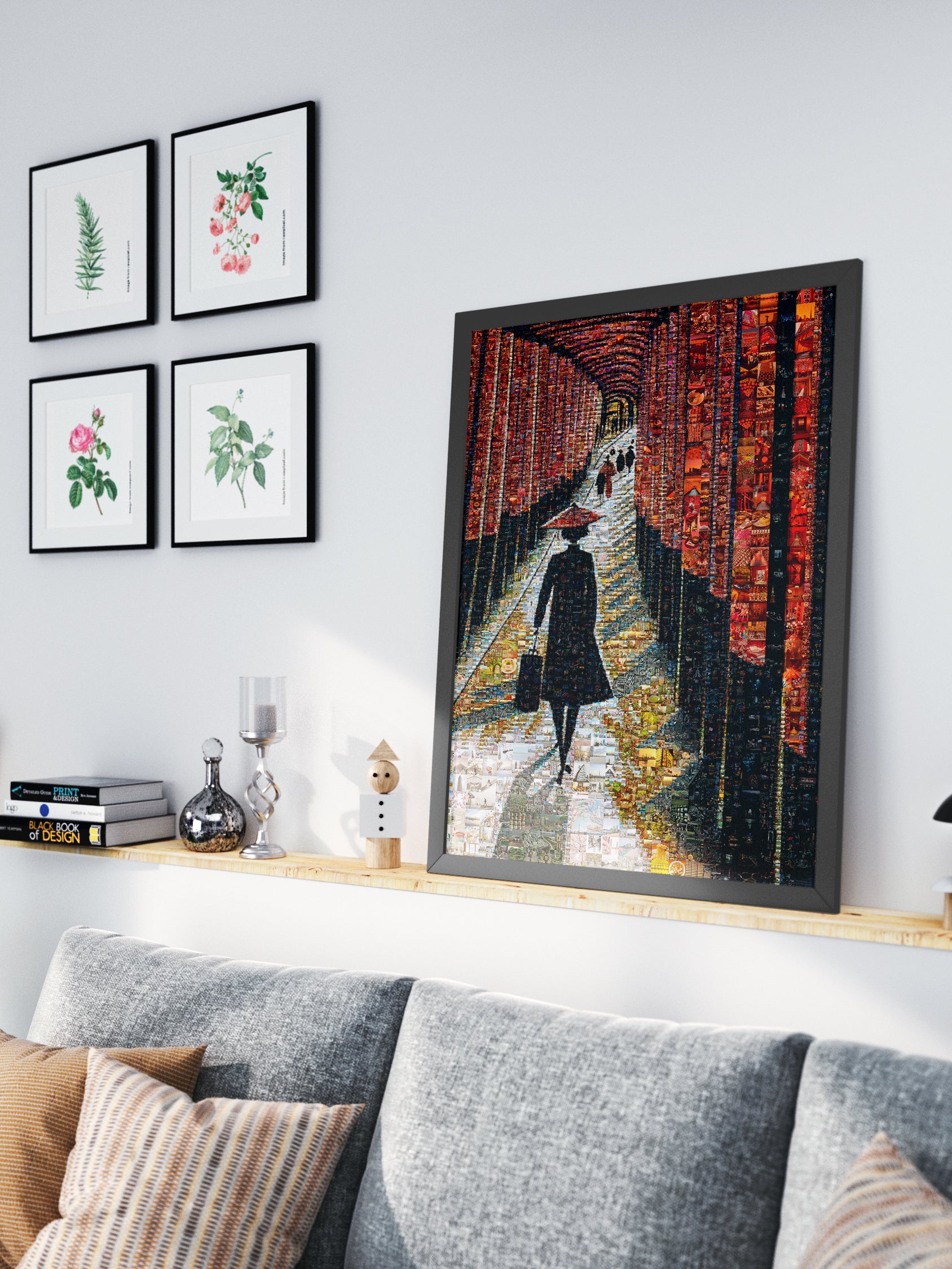 Tokyo Mosaic Art — Fushimi Inari Pathway with Silhouette in Light AtelierMosaics