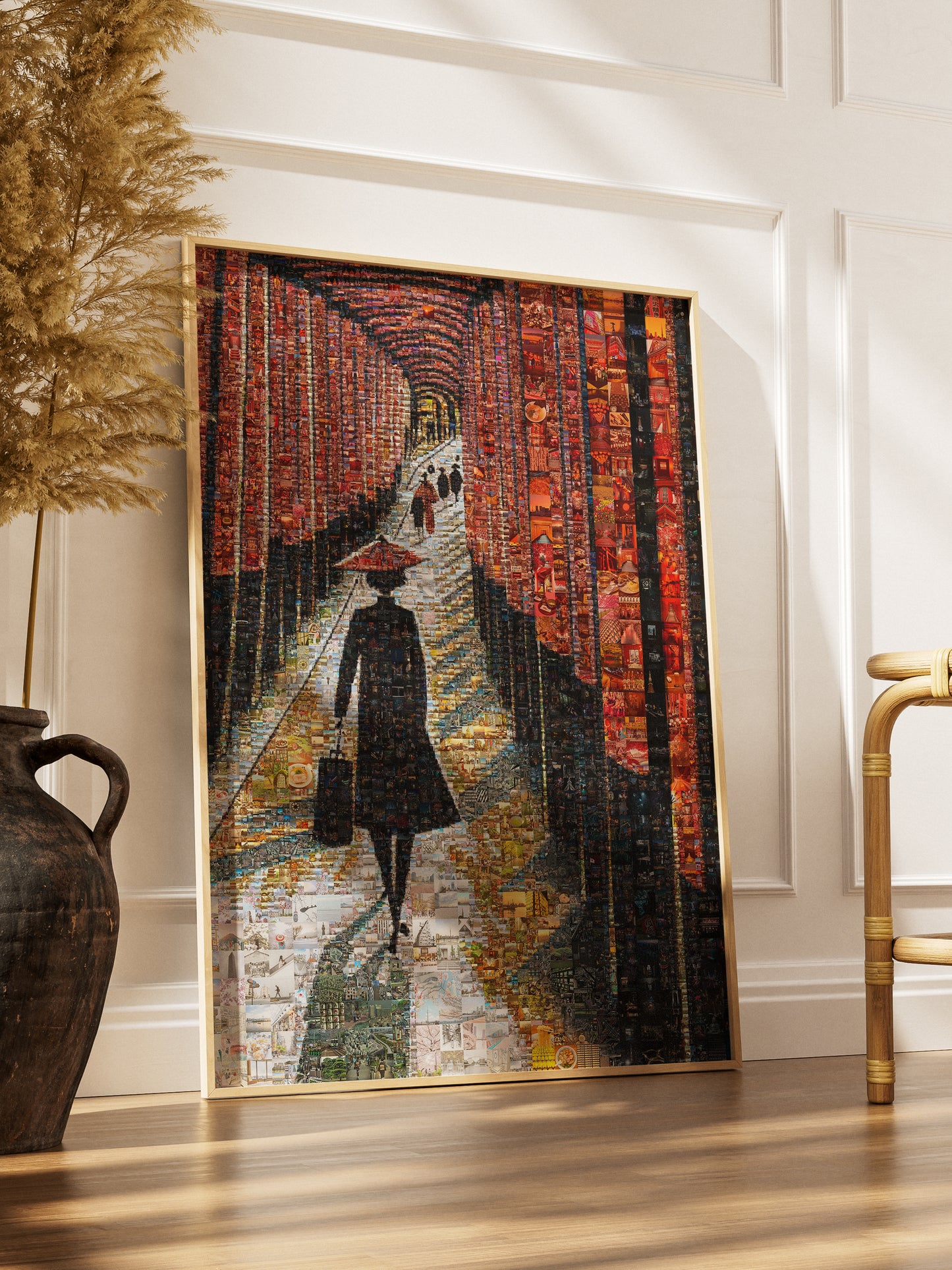 Tokyo Mosaic Art — Fushimi Inari Pathway with Silhouette in Light AtelierMosaics