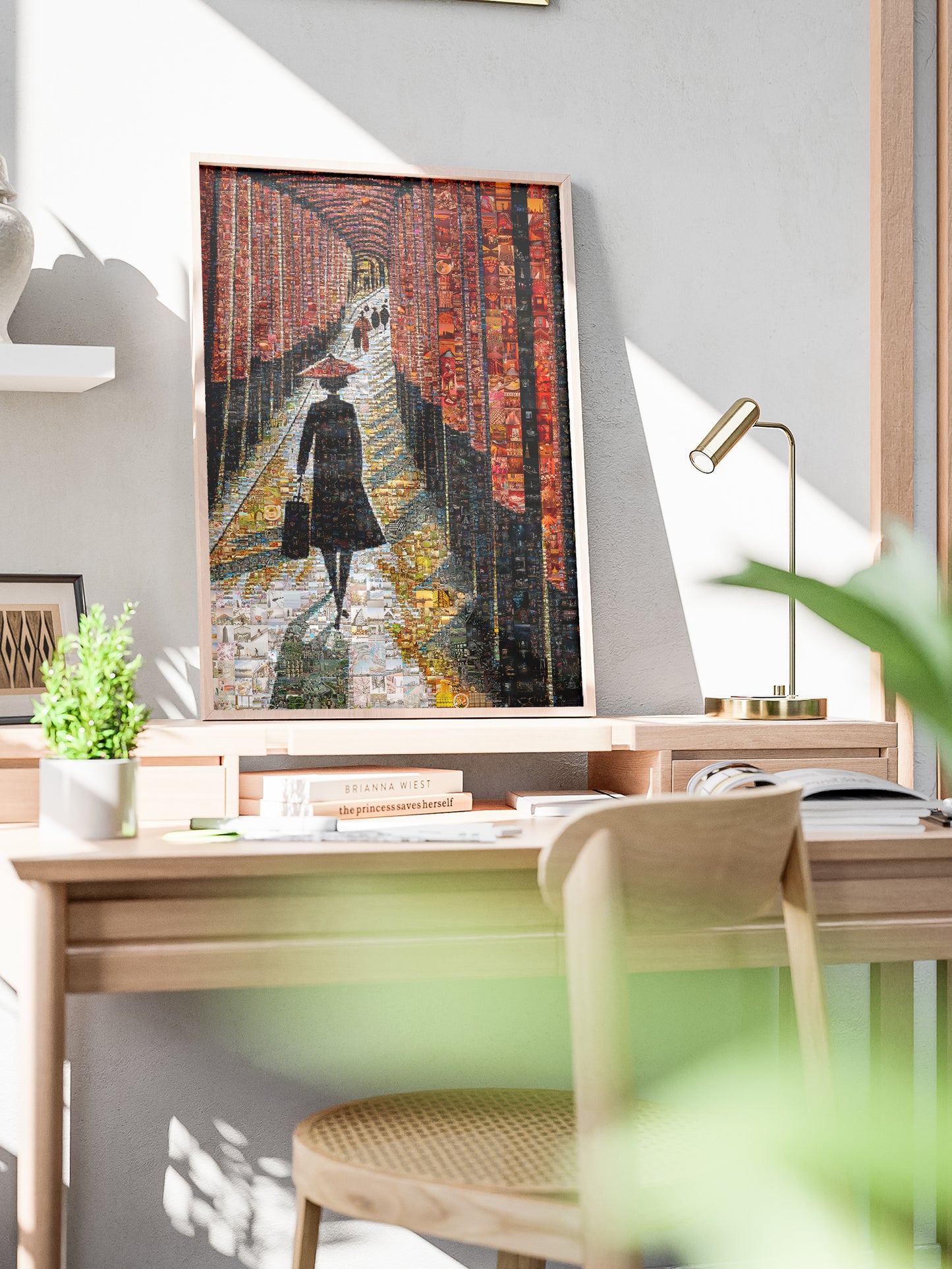 Tokyo Mosaic Art — Fushimi Inari Pathway with Silhouette in Light AtelierMosaics