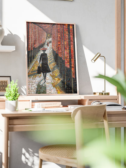 Tokyo Mosaic Art — Fushimi Inari Pathway with Silhouette in Light AtelierMosaics