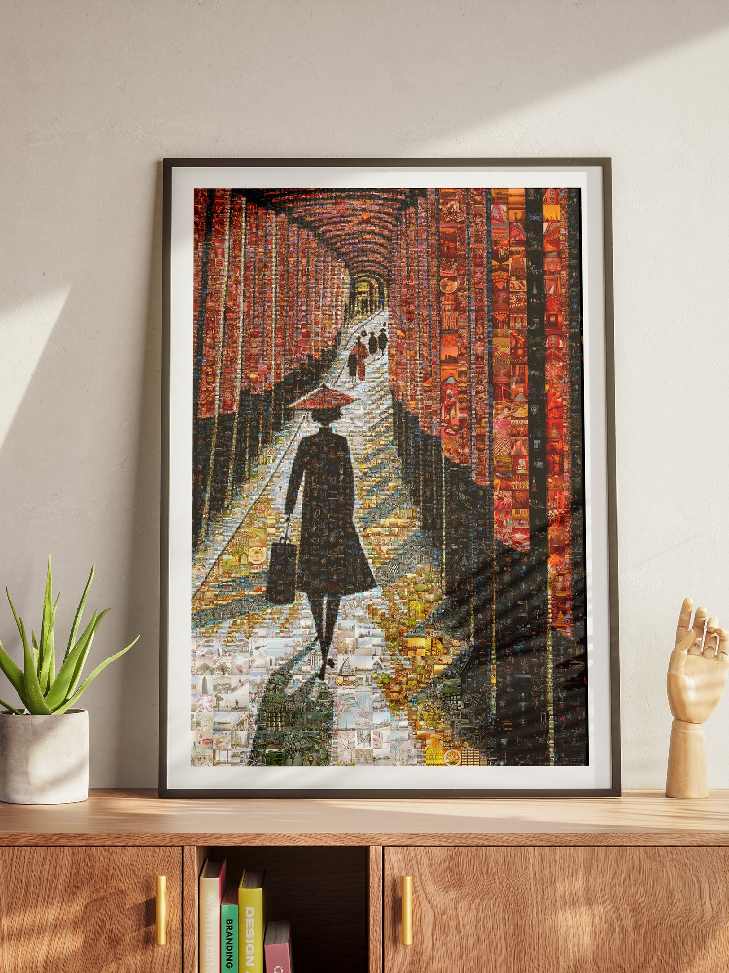 Tokyo Mosaic Art — Fushimi Inari Pathway with Silhouette in Light AtelierMosaics
