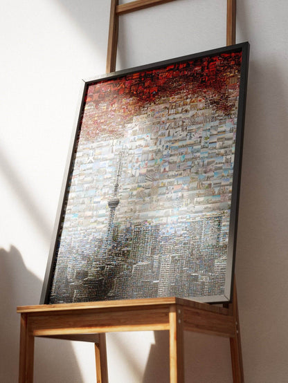Tokyo Mosaic Art — Skytree and Tokyo Skyline under Rising Sun - AtelierMosaics