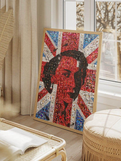 Stunning Mosaic Artwork of Queen Elizabeth II - Royal Tribute for Collectors and Fans - AtelierMosaics