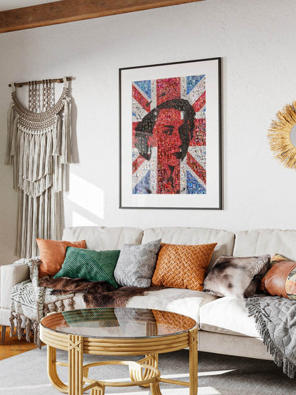Stunning Mosaic Artwork of Queen Elizabeth II - Royal Tribute for Collectors and Fans - AtelierMosaics