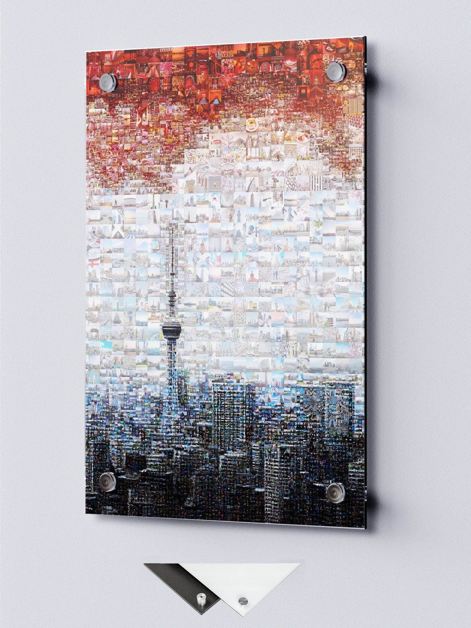 Tokyo Mosaic Art — Skytree and Tokyo Skyline under Rising Sun - AtelierMosaics