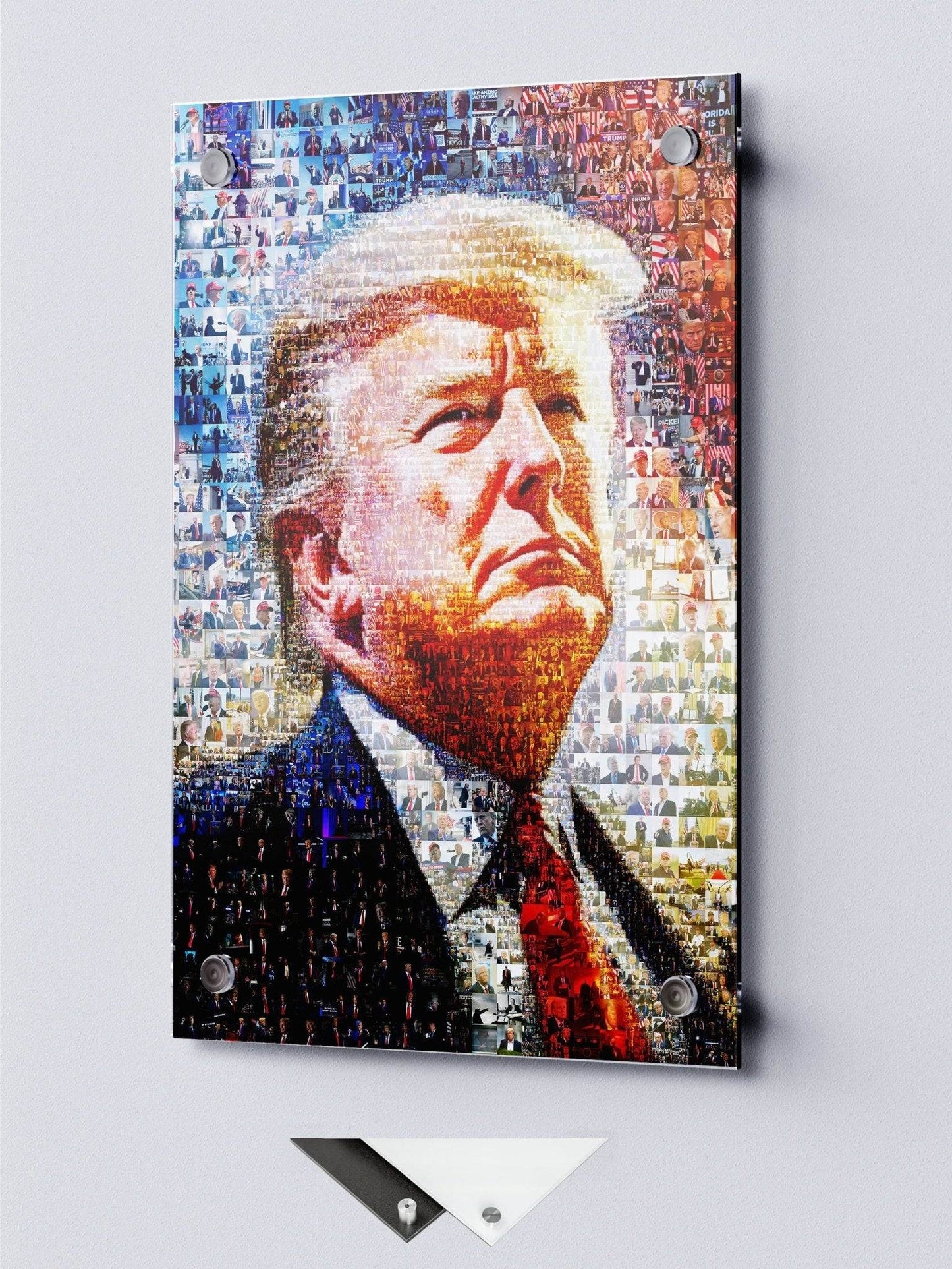 Stunning Mosaic Portrait of Donald Trump - Unique Art Piece Made from Iconic Photos - AtelierMosaics