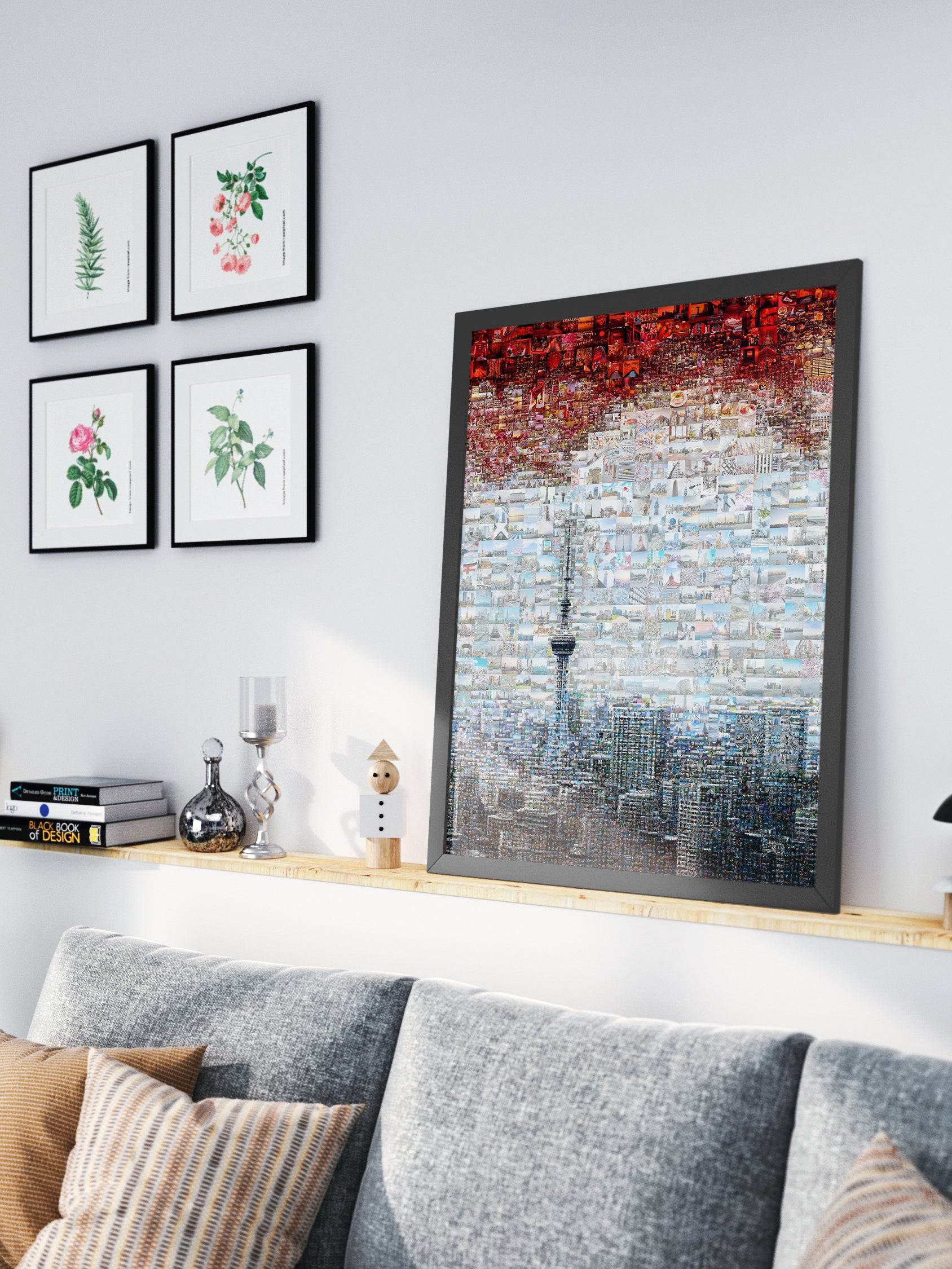Tokyo Mosaic Art — Skytree and Tokyo Skyline under Rising Sun AtelierMosaics
