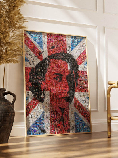 Stunning Mosaic Artwork of Queen Elizabeth II - Royal Tribute for Collectors and Fans - AtelierMosaics
