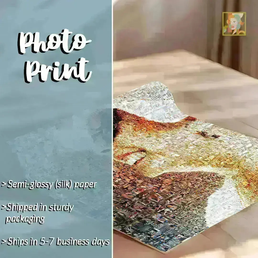 Custom photo mosaic photo print on semi-gloss paper – personalized gift idea for any occasion
