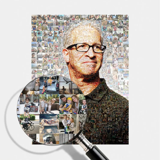 50th birthday personalized custom photo mosaic gift