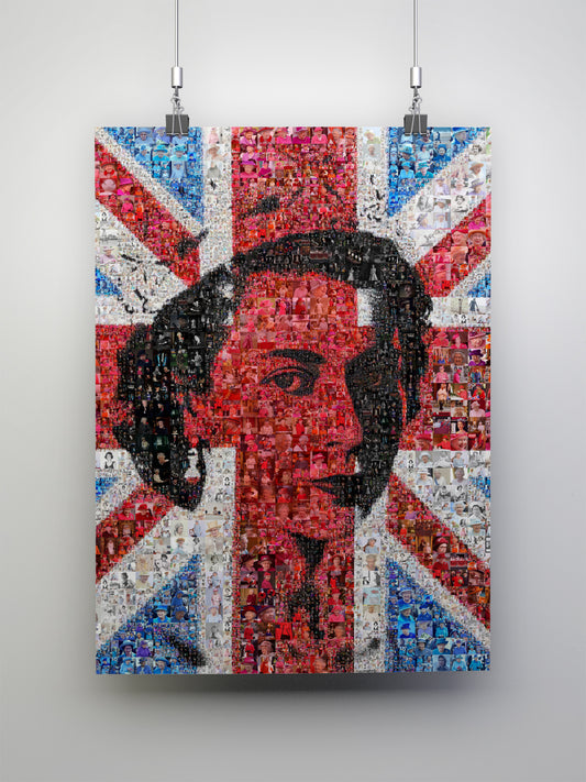 Stunning Mosaic Artwork of Queen Elizabeth II - Royal Tribute for Collectors and Fans