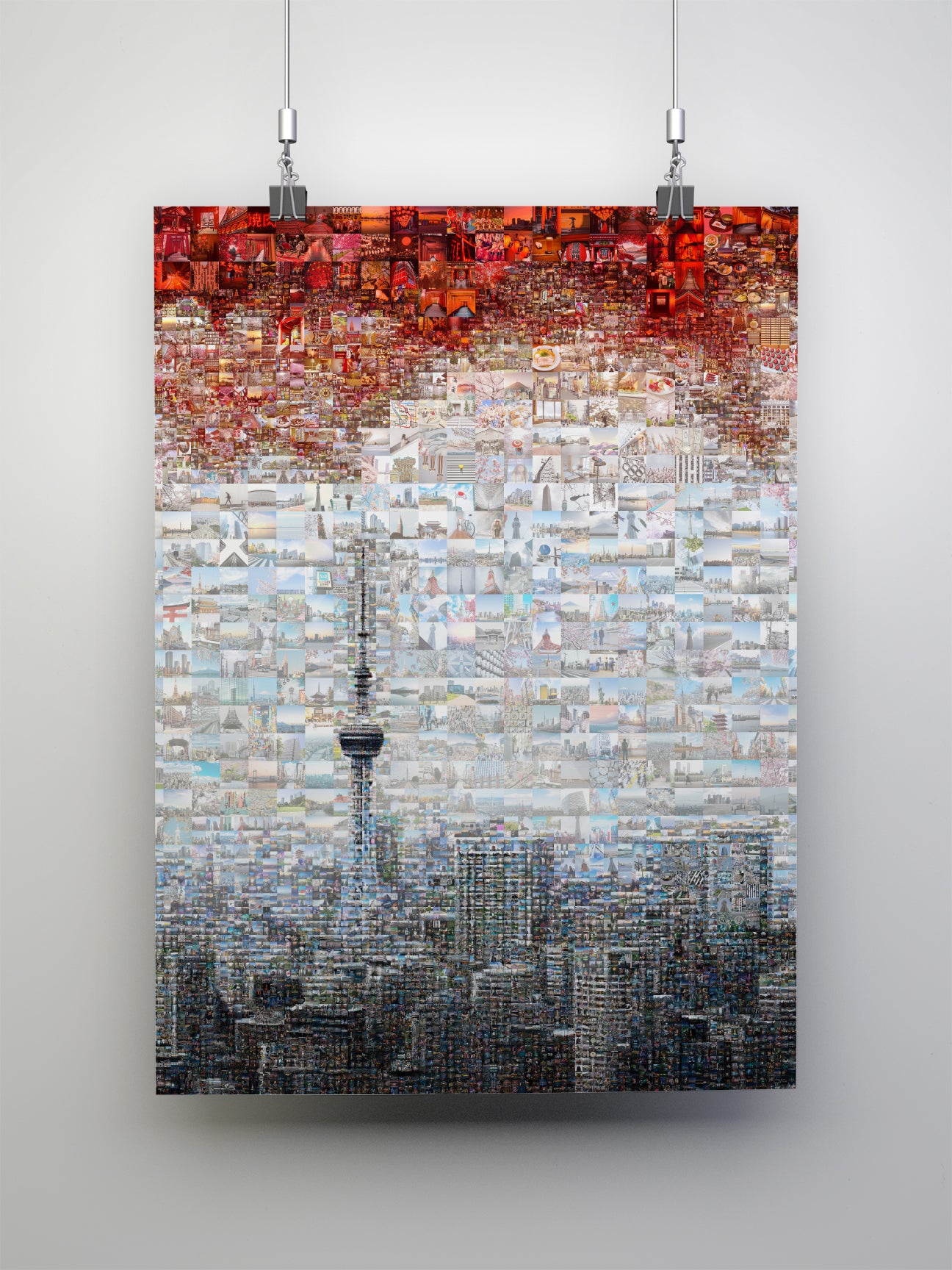 Tokyo Mosaic Art — Skytree and Tokyo Skyline under Rising Sun AtelierMosaics