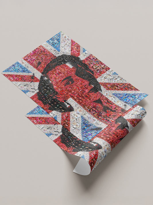Stunning Mosaic Artwork of Queen Elizabeth II - Royal Tribute for Collectors and Fans