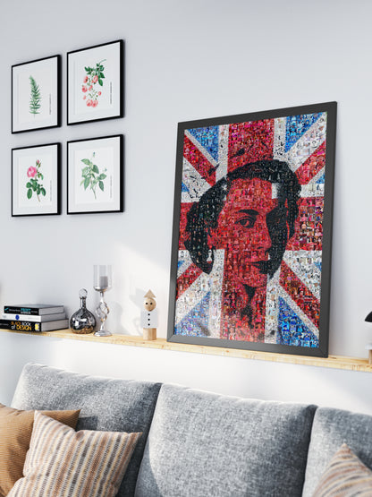 Stunning Mosaic Artwork of Queen Elizabeth II - Royal Tribute for Collectors and Fans