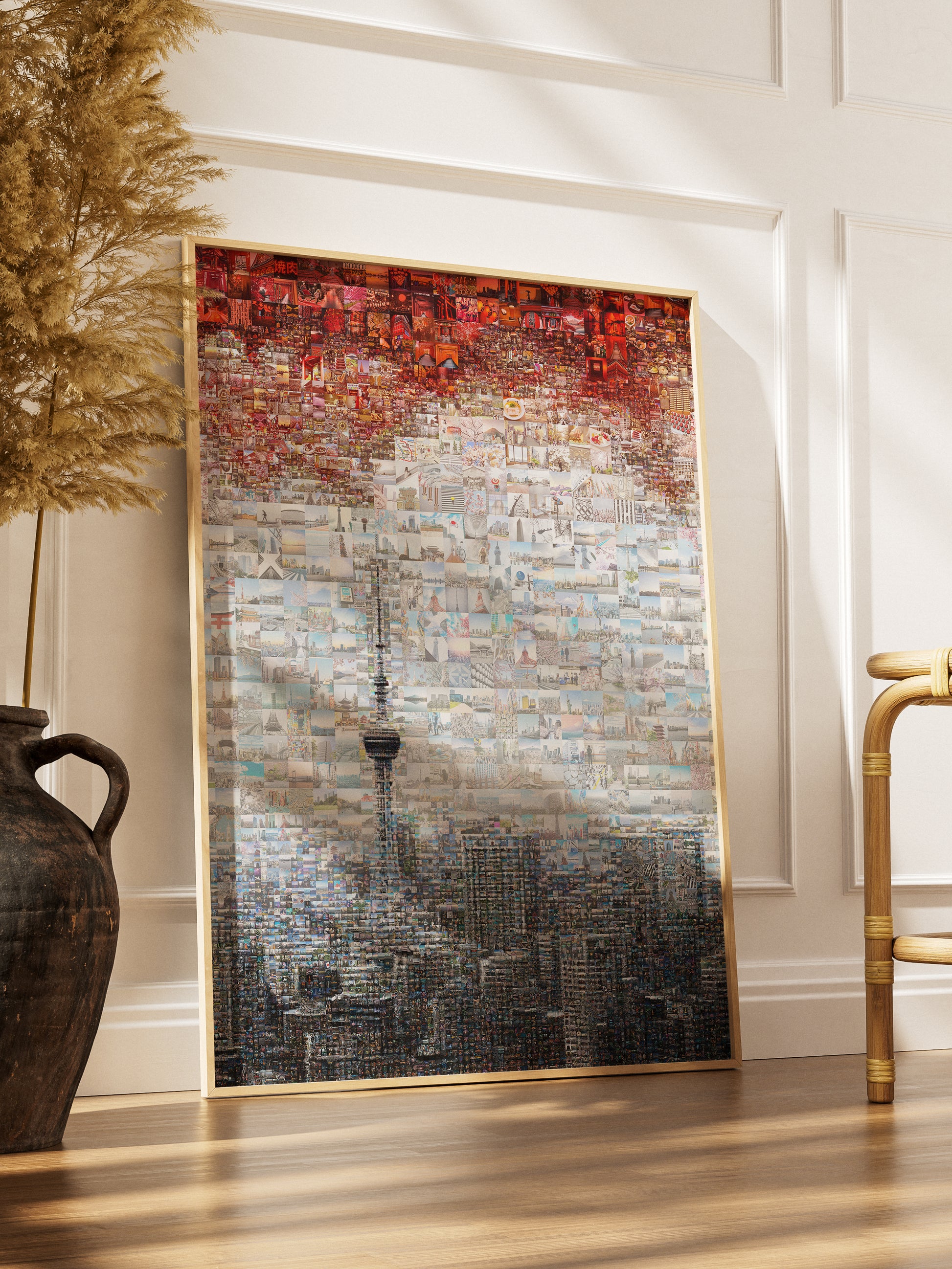 Tokyo Mosaic Art — Skytree and Tokyo Skyline under Rising Sun AtelierMosaics