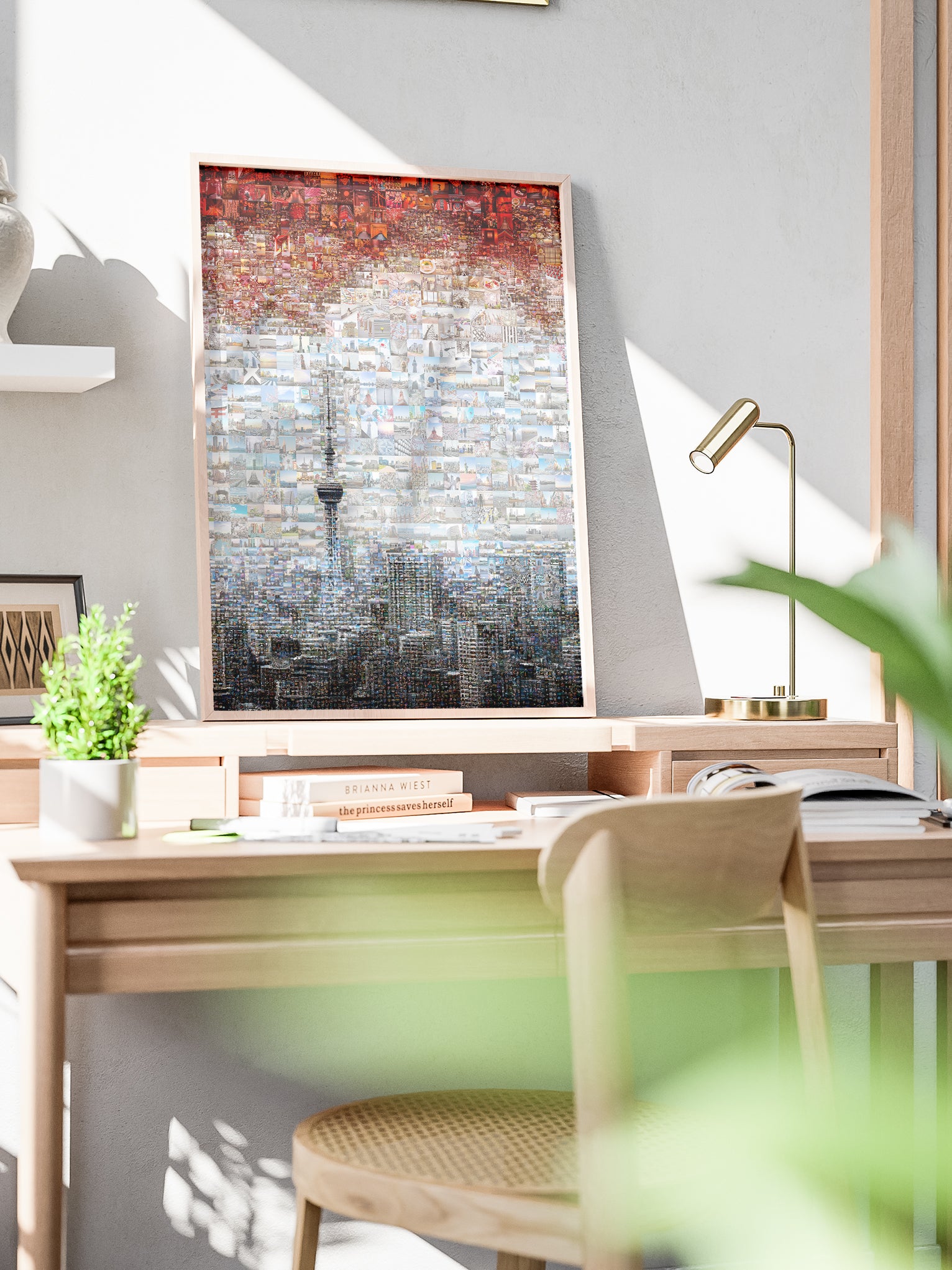 Tokyo Mosaic Art — Skytree and Tokyo Skyline under Rising Sun AtelierMosaics