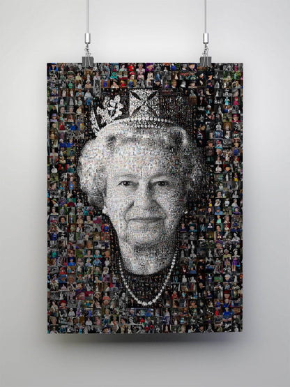 Elegant Mosaic Artwork of Queen Elizabeth II – Timeless Royal Portrait for Home Decor - AtelierMosaics