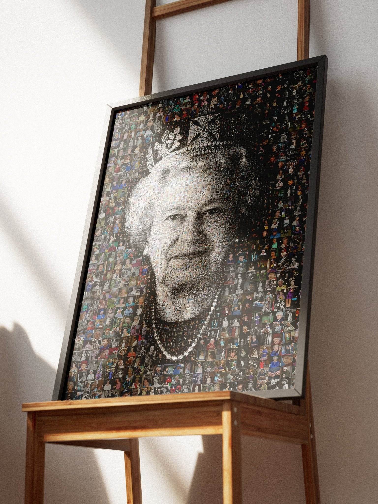 Elegant Mosaic Artwork of Queen Elizabeth II – Timeless Royal Portrait for Home Decor - AtelierMosaics
