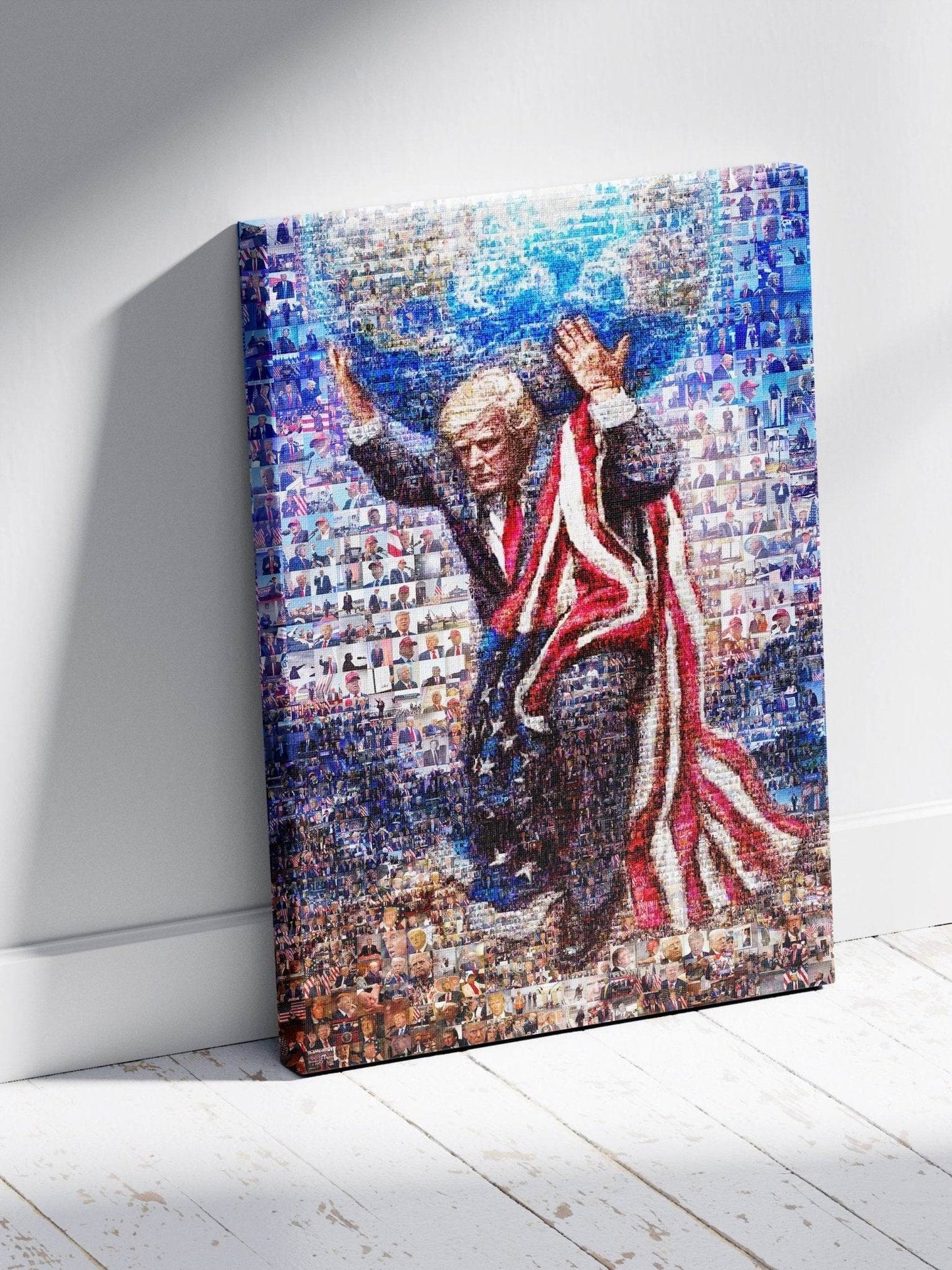 Donald Trump Atlas Mosaic – Holding the World of Freedom - AtelierMosaics