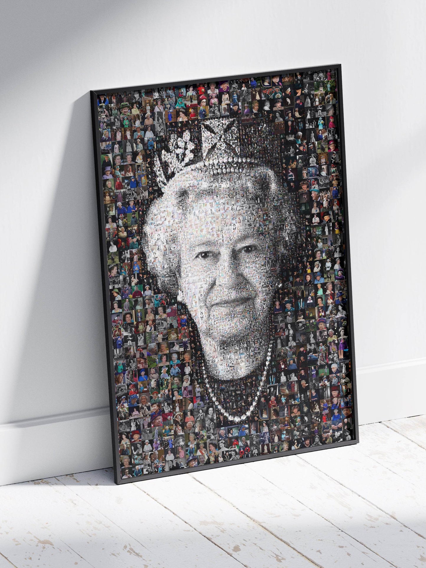 Elegant Mosaic Artwork of Queen Elizabeth II – Timeless Royal Portrait for Home Decor AtelierMosaics