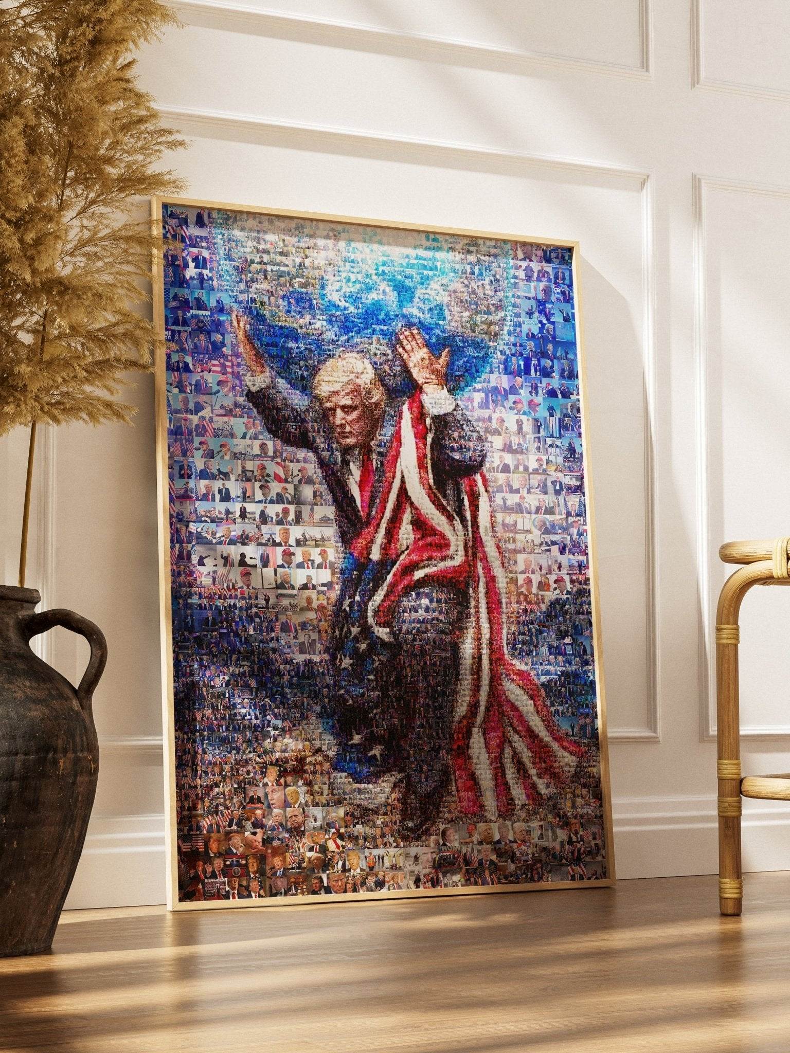 Donald Trump Atlas Mosaic – Holding the World of Freedom - AtelierMosaics